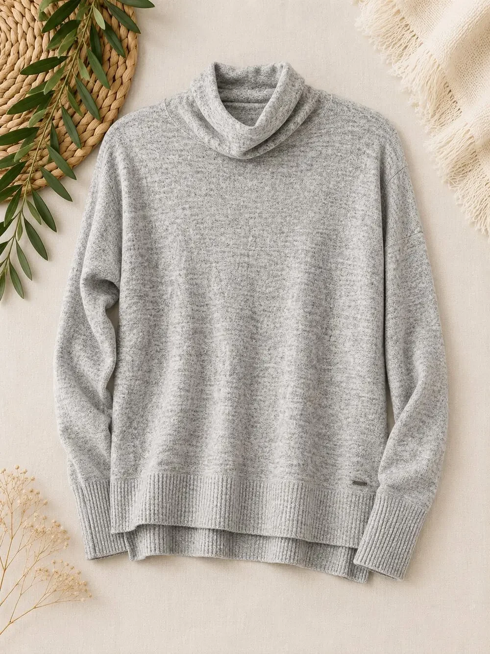 Abercrombie & Fitch Women's Turtleneck Soft Cozy Sweater Long Sleeve Gray Size S